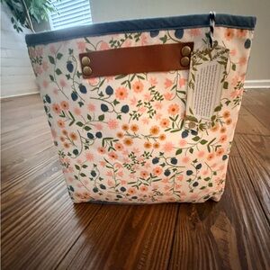 Matilda Jane Navy, Pink & Green Floral Canvas Storage Basket
